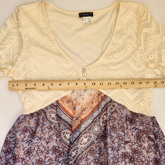 Whimsical Fairy Lace Dress Cream Boho Prairie Cottagecore Pretty Cute Large - Picture 11 of 16